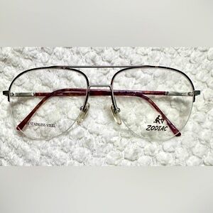 Zodiac large frame glasses 100% stainless steel made in Italy